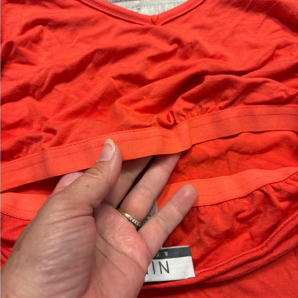 Dark Orange Halter Neck Tank Top Size Large Built in Bra - Picture 7 of 8